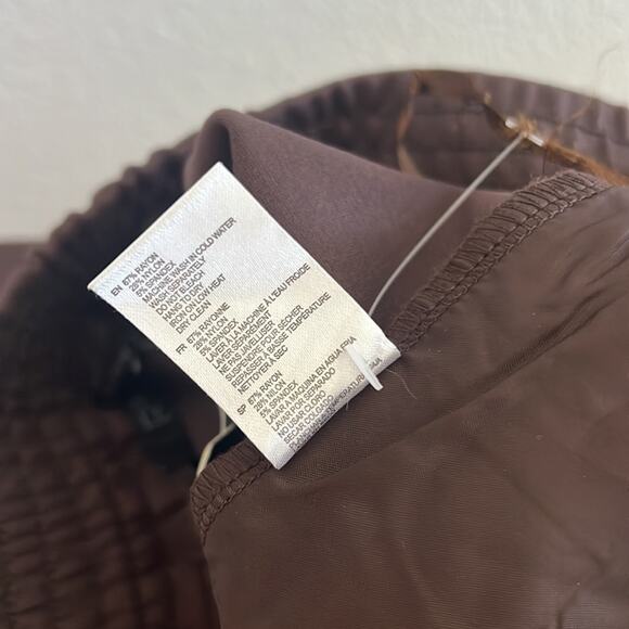 NWT Nordstrom RDI Chocolate Brown Wide Leg Stretch Pants Dress Pant Large - Picture 8 of 8